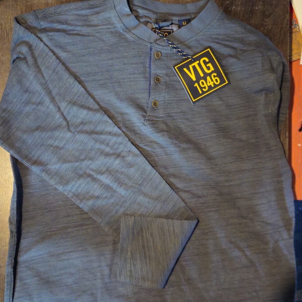 Brand NEW Men's Blue Henley Shirt